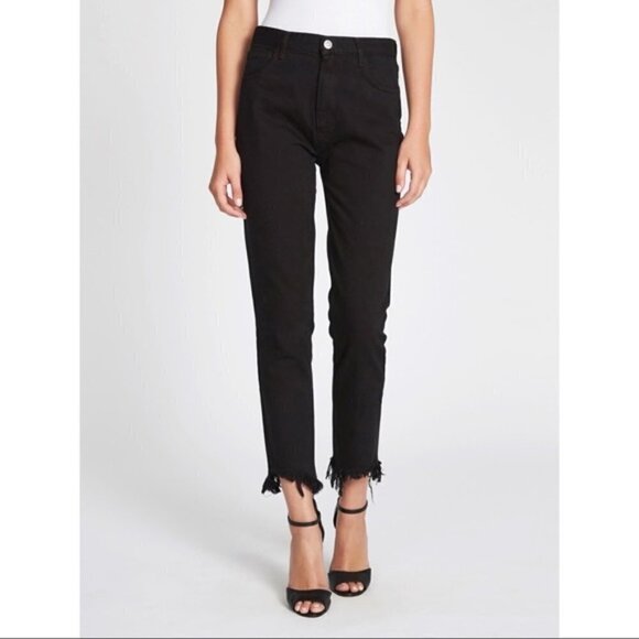 M.i.h Jeans Mimi High Rise Mom Jean With Raw Edge Black‎ Size 24 - Picture 8 of 8